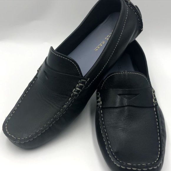 womens black driving moccasins